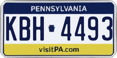PA license plate KBH4493