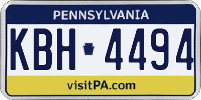 PA license plate KBH4494