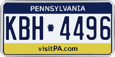 PA license plate KBH4496