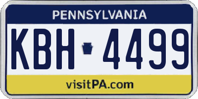 PA license plate KBH4499