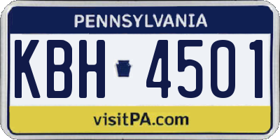 PA license plate KBH4501
