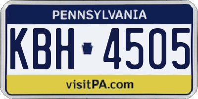 PA license plate KBH4505
