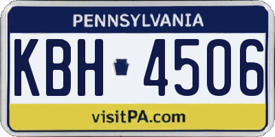 PA license plate KBH4506