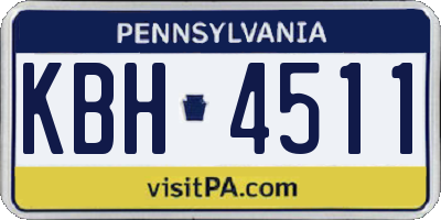 PA license plate KBH4511