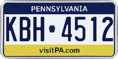 PA license plate KBH4512