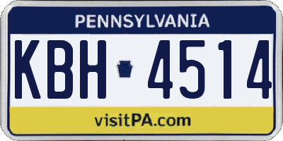 PA license plate KBH4514
