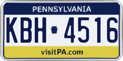 PA license plate KBH4516