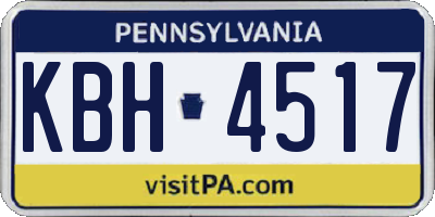 PA license plate KBH4517