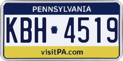 PA license plate KBH4519