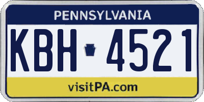PA license plate KBH4521