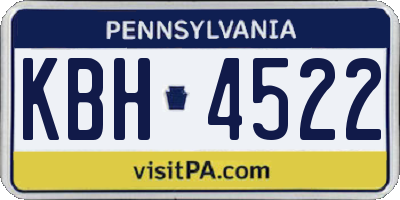 PA license plate KBH4522