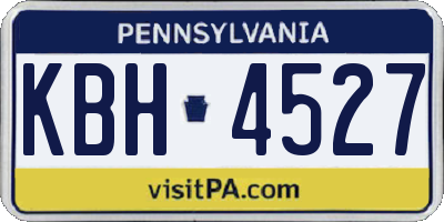 PA license plate KBH4527