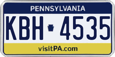 PA license plate KBH4535