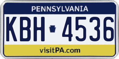 PA license plate KBH4536
