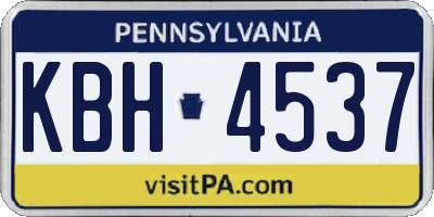 PA license plate KBH4537