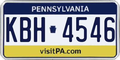 PA license plate KBH4546