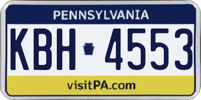 PA license plate KBH4553