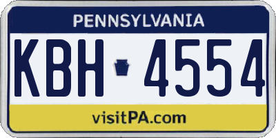 PA license plate KBH4554
