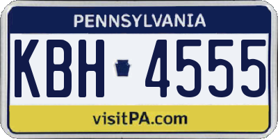 PA license plate KBH4555