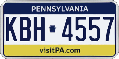 PA license plate KBH4557