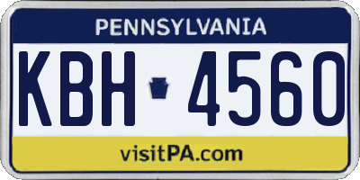 PA license plate KBH4560