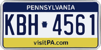 PA license plate KBH4561