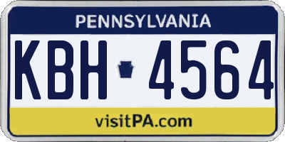 PA license plate KBH4564