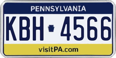 PA license plate KBH4566