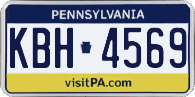 PA license plate KBH4569