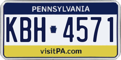 PA license plate KBH4571