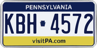 PA license plate KBH4572