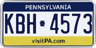 PA license plate KBH4573