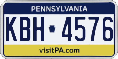 PA license plate KBH4576