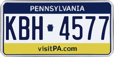 PA license plate KBH4577