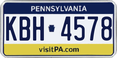 PA license plate KBH4578