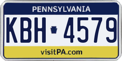 PA license plate KBH4579