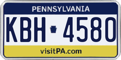 PA license plate KBH4580