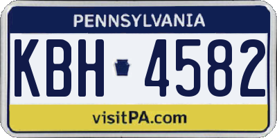 PA license plate KBH4582