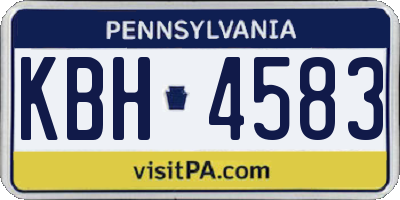 PA license plate KBH4583