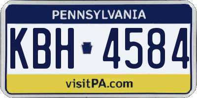 PA license plate KBH4584