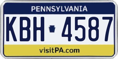 PA license plate KBH4587