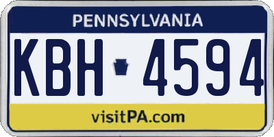 PA license plate KBH4594