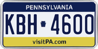 PA license plate KBH4600