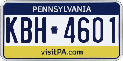 PA license plate KBH4601