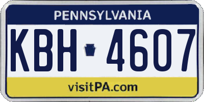 PA license plate KBH4607