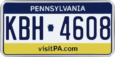 PA license plate KBH4608