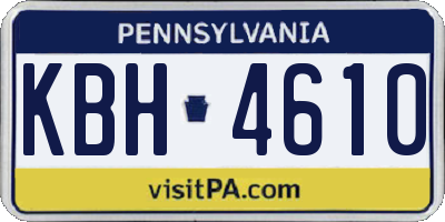 PA license plate KBH4610