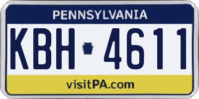 PA license plate KBH4611