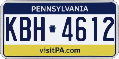 PA license plate KBH4612