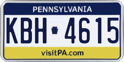 PA license plate KBH4615